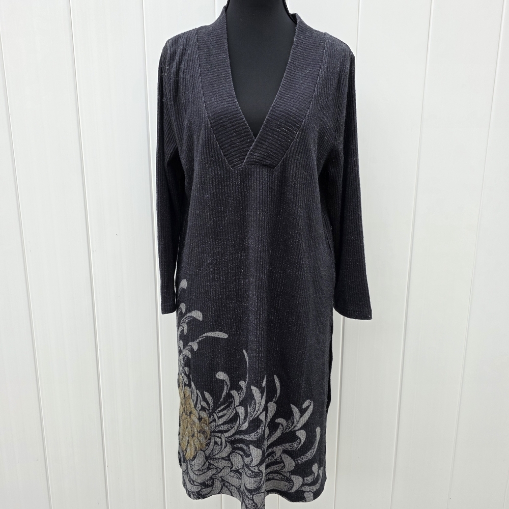 Simple Suzanne Betro NWT Black Floral Longline Tunic Dress | Size Small